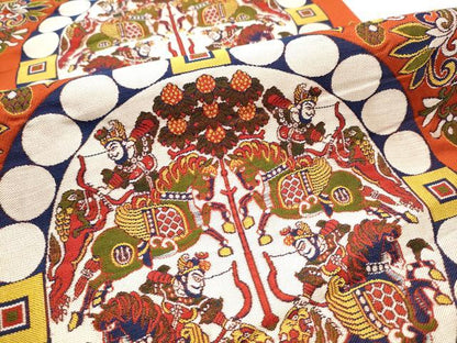 平和屋着物●六通柄　本袋帯　四天王文旗　正絹　逸品　CABC5390hy