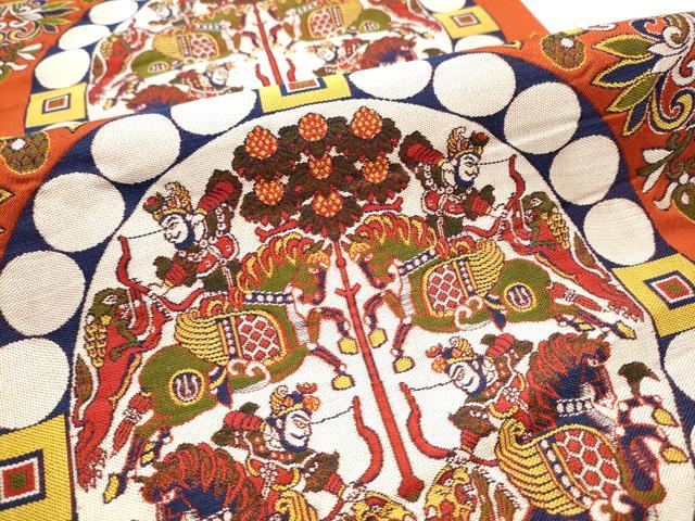 平和屋着物●六通柄　本袋帯　四天王文旗　正絹　逸品　CABC5390hy