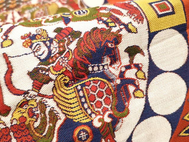 平和屋着物●六通柄　本袋帯　四天王文旗　正絹　逸品　CABC5390hy