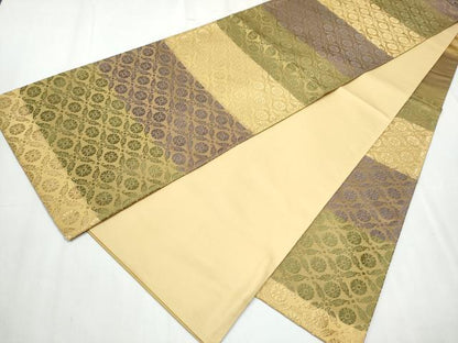 平和屋着物●六通柄袋帯 唐織 舞花文 正絹 逸品 CABC5405hy