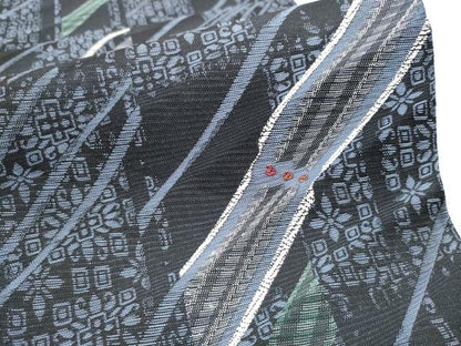 平和屋着物▽六通柄袋帯 スリーシーズン 春夏秋 刺繍 短冊花文 正絹 逸品 CABC5407hy