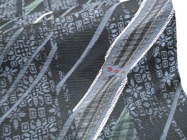 平和屋着物▽六通柄袋帯 スリーシーズン 春夏秋 刺繍 短冊花文 正絹 逸品 CABC5407hy