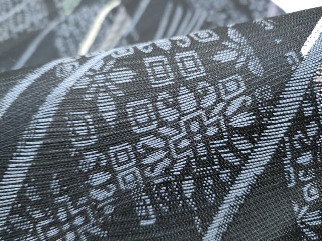 平和屋着物▽六通柄袋帯 スリーシーズン 春夏秋 刺繍 短冊花文 正絹 逸品 CABC5407hy