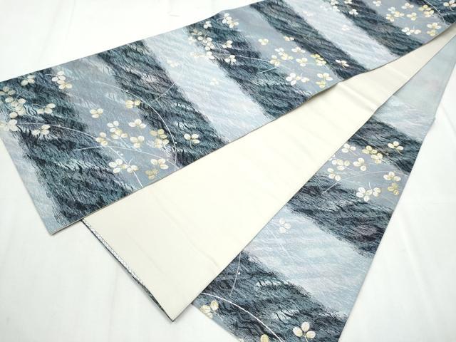 平和屋着物●六通柄袋帯 萩霞 金糸 正絹 逸品 CABC5409hy