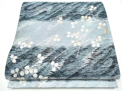 平和屋着物●六通柄袋帯 萩霞 金糸 正絹 逸品 CABC5409hy