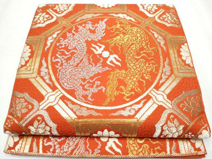 平和屋着物●六通柄 本袋帯 奈良蜀江錦 金銀糸 正絹 逸品 CABC5412hy
