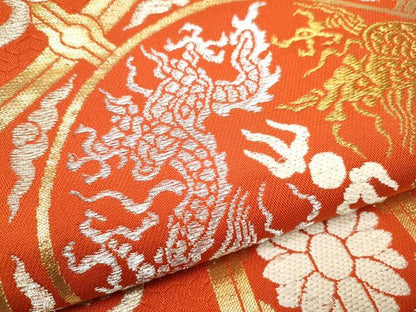 平和屋着物●六通柄 本袋帯 奈良蜀江錦 金銀糸 正絹 逸品 CABC5412hy