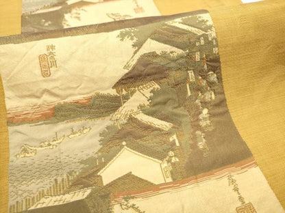 平和屋着物●名門木屋太 今河織物 六通柄袋帯 日本百景 正絹 逸品 CABC5413hy