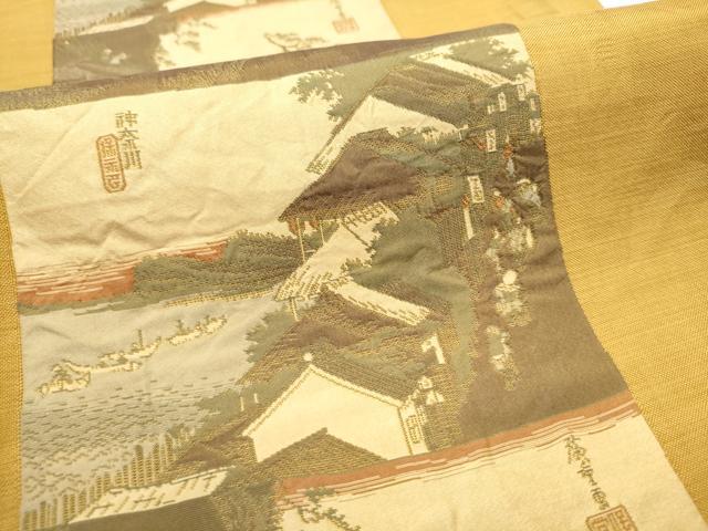平和屋着物●名門木屋太 今河織物 六通柄袋帯 日本百景 正絹 逸品 CABC5413hy
