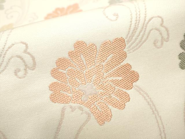 平和屋着物●六通柄袋帯 唐織 花唐草文 正絹 逸品 CABC5414hy