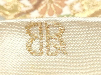 平和屋着物●西陣 服部織物謹製 六通柄袋帯 唐織 渡橋草花文 金糸 正絹 逸品 CABC5432hy
