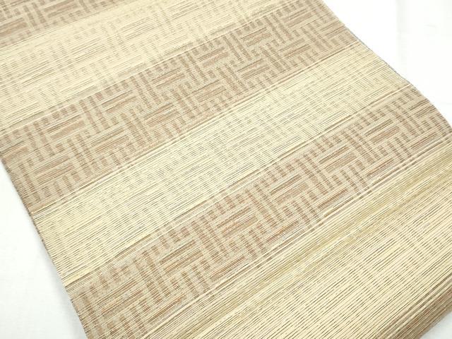 平和屋着物●両面 六通柄袋帯 横段花文 銀糸 正絹 逸品 未使用 CABC5435hy