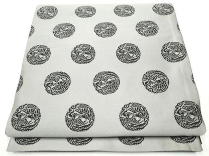 平和屋着物●両面 全通柄袋帯 鳳凰丸文 黒地 正絹 逸品 未使用 CABC5436hy
