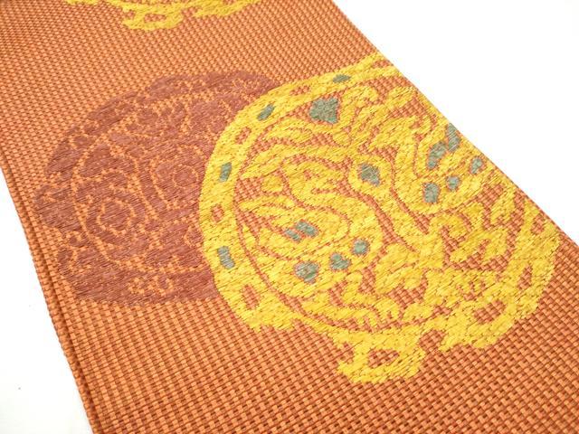 平和屋着物●六通柄袋帯 向かい鳥花文 金銀糸 正絹 逸品 CABC5439hy
