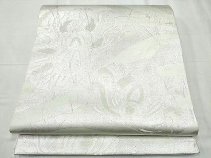 平和屋着物●西陣 川島織物 六通柄 本袋帯 舞花文 銀糸 正絹 逸品 CABC5446hy