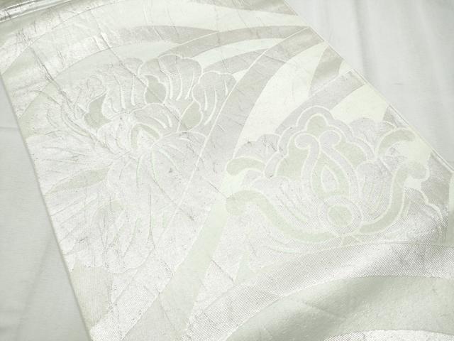 平和屋着物●西陣 川島織物 六通柄 本袋帯 舞花文 銀糸 正絹 逸品 CABC5446hy
