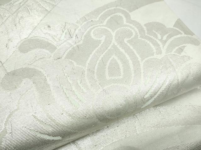 平和屋着物●西陣 川島織物 六通柄 本袋帯 舞花文 銀糸 正絹 逸品 CABC5446hy