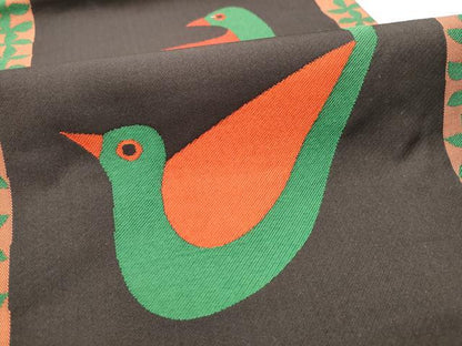 平和屋着物●六通柄 本袋帯 唐織 鳥 正絹 逸品 CABC5452hy