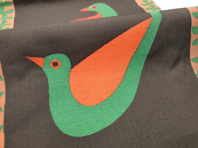 平和屋着物●六通柄 本袋帯 唐織 鳥 正絹 逸品 CABC5452hy