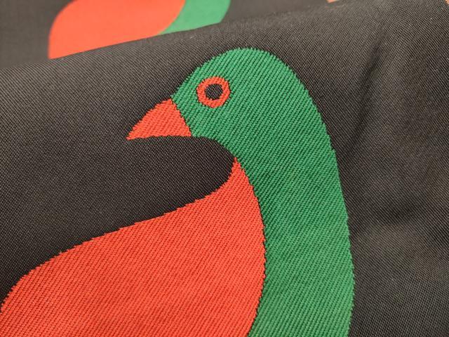 平和屋着物●六通柄 本袋帯 唐織 鳥 正絹 逸品 CABC5452hy