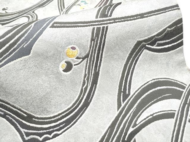 平和屋着物●両面 六通柄袋帯 枝木の実 金糸 正絹 逸品 CABC5472hy