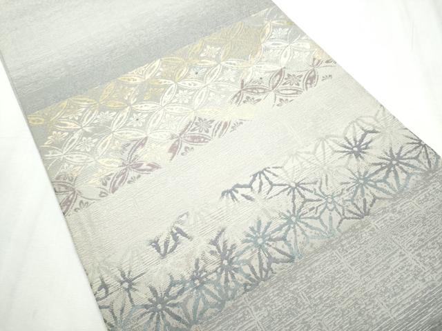 平和屋着物●両面 六通柄袋帯 枝木の実 金糸 正絹 逸品 CABC5472hy