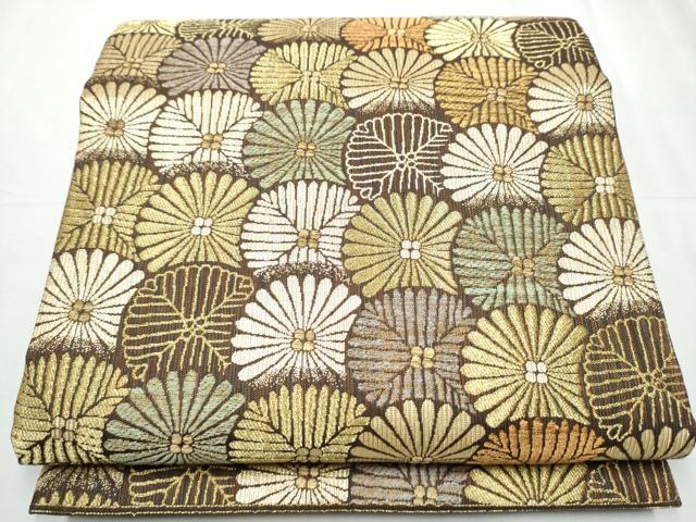 平和屋着物●六通柄袋帯 菊尽くし 正絹 逸品 CABC5477hy