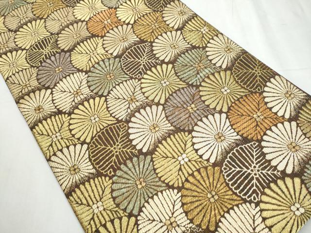 平和屋着物●六通柄袋帯 菊尽くし 正絹 逸品 CABC5477hy