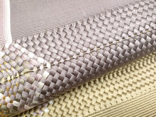 平和屋着物●ひなや工房 くむ・あむ・おる 伊豆蔵明彦 組織 太鼓柄袋帯 幾何学文様 金糸 正絹 逸品 CABC5482hy