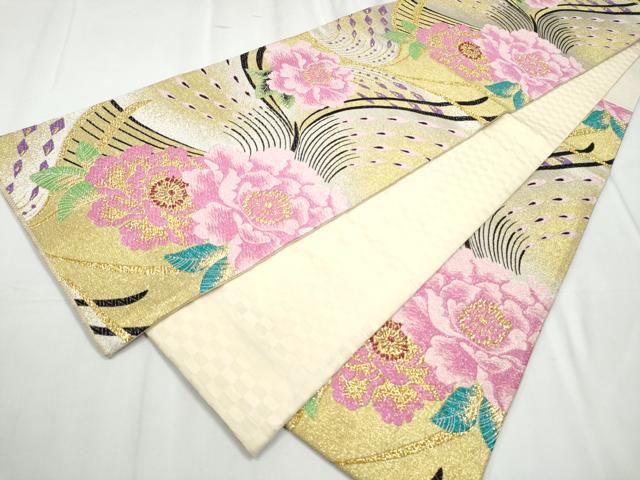 平和屋着物●六通柄袋帯 詩緒里 金糸 正絹 逸品 CABC5484hy