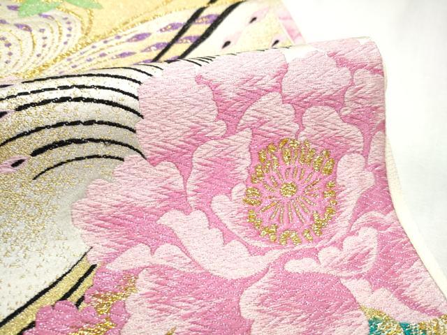 平和屋着物●六通柄袋帯 詩緒里 金糸 正絹 逸品 CABC5484hy