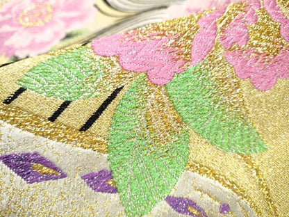 平和屋着物●六通柄袋帯 詩緒里 金糸 正絹 逸品 CABC5484hy
