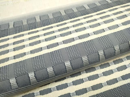 平和屋着物●六通柄袋帯 めがね織 格子柄 正絹 逸品 CABC5489hy