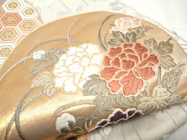 平和屋着物●六通柄袋帯 唐織 能装錦 金糸 正絹 逸品 CABC5495hy