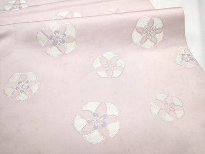 平和屋着物●西陣の名門 加納幸謹製 六通柄 本袋帯 舞花文 銀糸 正絹 逸品 CABC5499hy