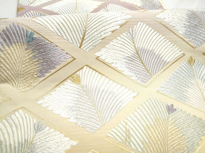 平和屋着物●六通柄袋帯　唐織　菱松葉文　金銀糸　正絹　逸品　CABC5506hy