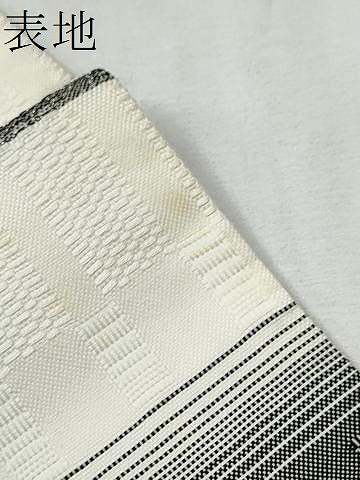 平和屋着物●両面 全通柄袋帯 横段文 金糸 正絹 逸品 CABC5507hy