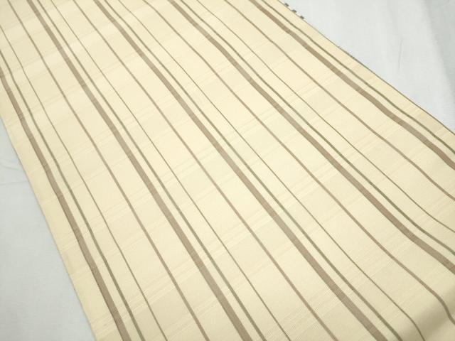 平和屋着物●両面 全通柄袋帯 横段文 金糸 正絹 逸品 CABC5507hy