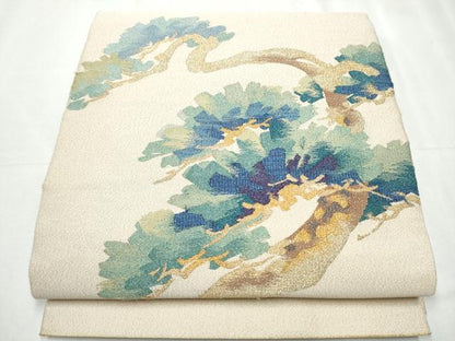 平和屋着物●太鼓柄袋帯 綴れ 松彩 金糸 正絹 逸品 CABC5511hy