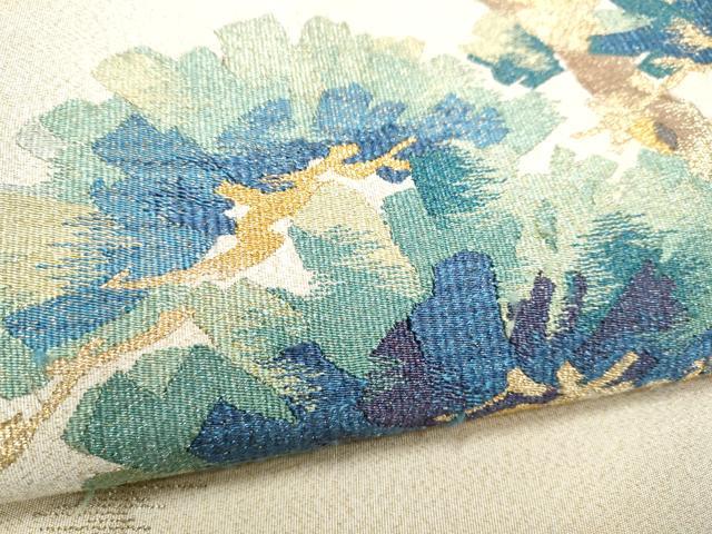 平和屋着物●太鼓柄袋帯 綴れ 松彩 金糸 正絹 逸品 CABC5511hy