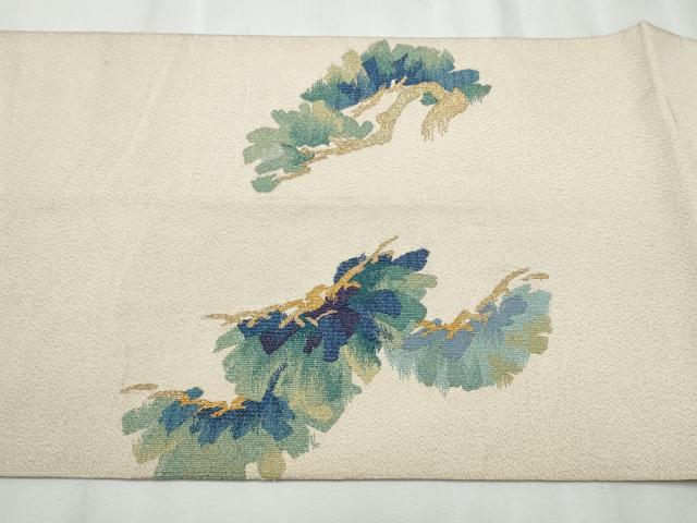 平和屋着物●太鼓柄袋帯 綴れ 松彩 金糸 正絹 逸品 CABC5511hy