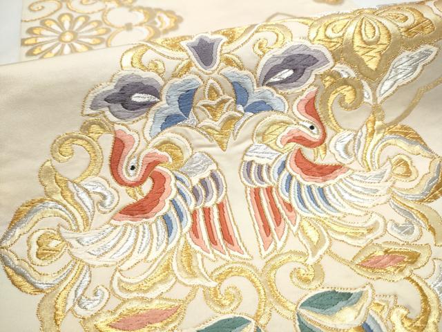 平和屋着物●六通柄袋帯 花鳥唐草文 金銀糸 正絹 逸品 CABC5514hy