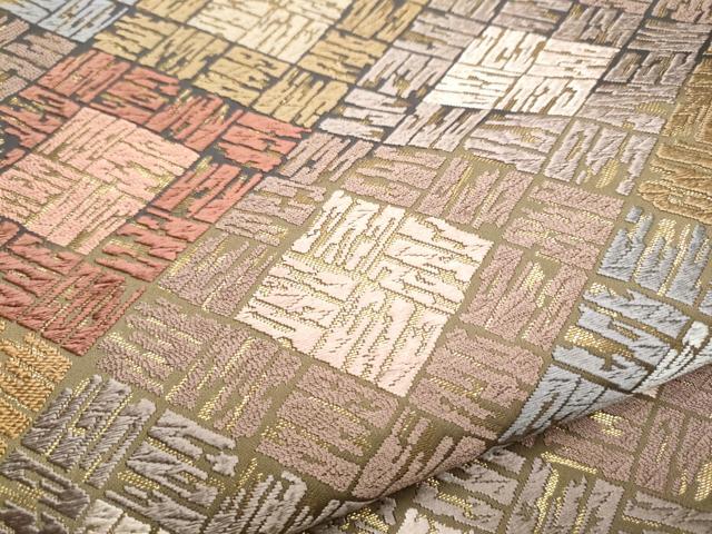 平和屋着物●西陣老舗 山城機業店 伊勢屋孝兵衛 六通柄袋帯 唐織 菱文 金糸 正絹 逸品 CABC5517hy