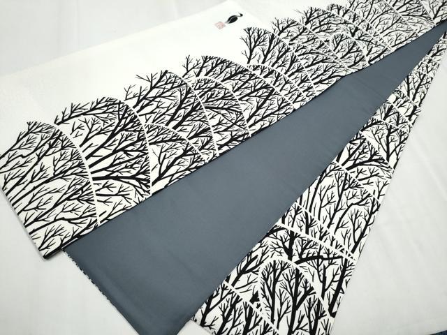 平和屋着物●東京友禅 菅有鬼一 両面 全通柄袋帯 枝文 正絹 逸品 CABC5522hy