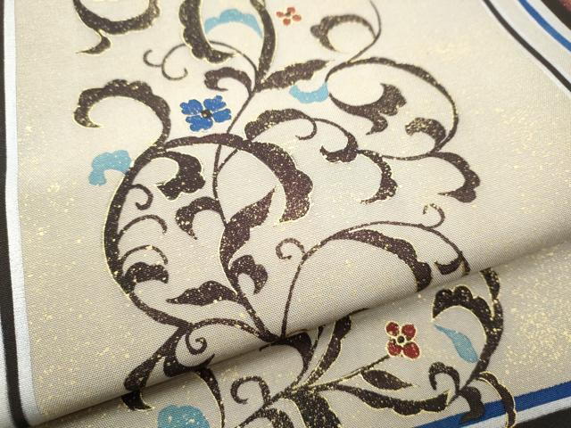 平和屋着物●太鼓柄袋帯 花唐草文 金彩 正絹 逸品 CABC5527hy
