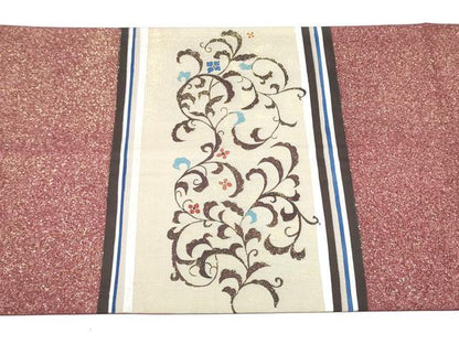 平和屋着物●太鼓柄袋帯 花唐草文 金彩 正絹 逸品 CABC5527hy