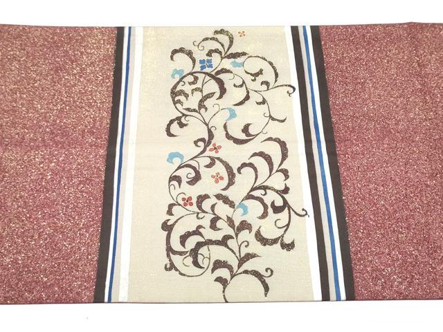 平和屋着物●太鼓柄袋帯 花唐草文 金彩 正絹 逸品 CABC5527hy