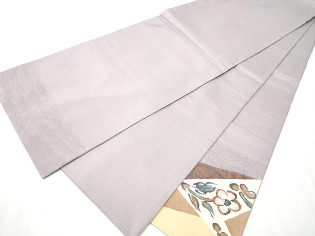 平和屋着物●太鼓柄袋帯 作家物 すくい織 草花文 銀糸 正絹 逸品 CABC5532hy