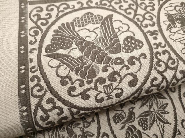 平和屋着物●全通柄袋帯 鳥獣花文 鈴乃屋扱い 正絹 逸品 CABC5535hy
