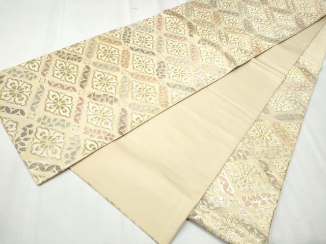 平和屋着物●六通柄袋帯　菱花文　金糸　やまと誂製　正絹　逸品　CABC5536hy